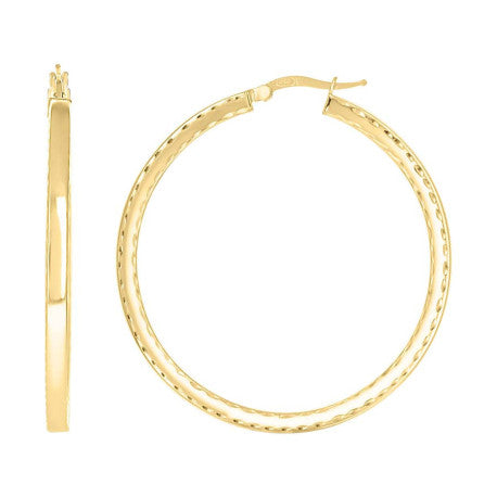 925 Sterling Silver Fancy Dc Earrings Hoop Yellow