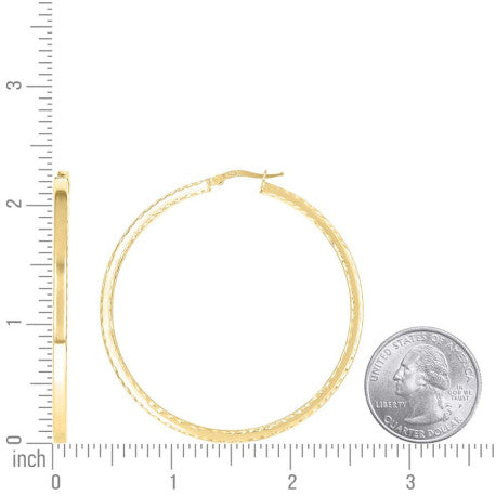 925 Sterling Silver Fancy Dc Earrings Hoop Yellow