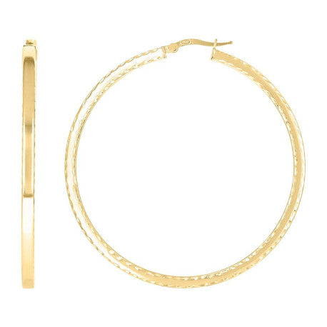 925 Sterling Silver Fancy Dc Earrings Hoop Yellow