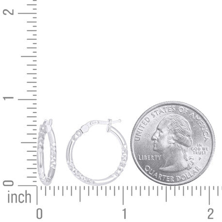 925 Sterling Silver Fancy Hoop Earring 2mm-15 Silver