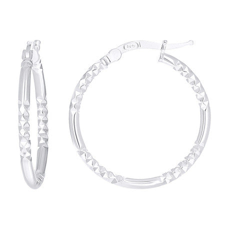 925 Sterling Silver Fancy Hoop Earring 2mm-20 Silver