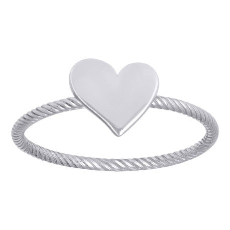 925 Sterling Silver Heart Ring S5 To S8