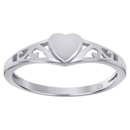 925 Sterling Silver Heart Ring S5 To S8