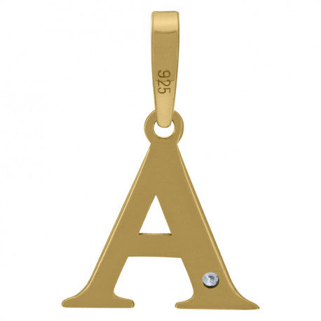 925 Sterling Silver Initial "A" Letter Pendant