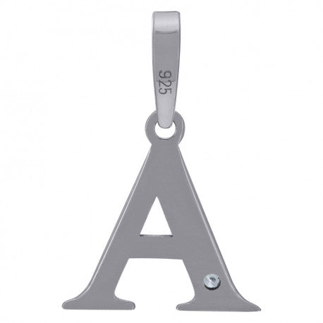 925 Sterling Silver Initial "A" Letter Pendant