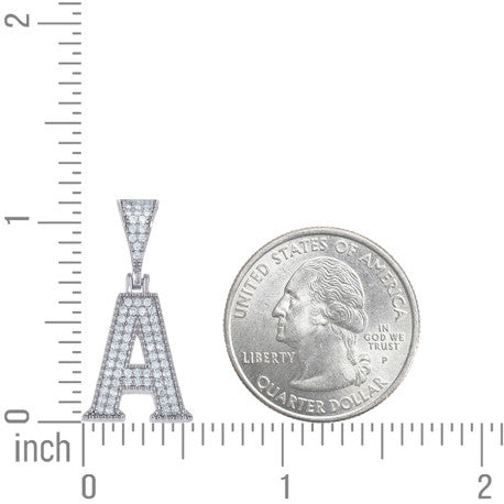 925 Sterling Silver Initial "A" Moissanite