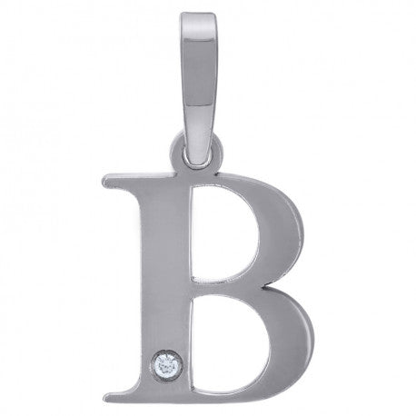 925 Sterling Silver Initial "B" Letter Pendant