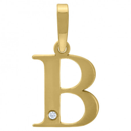 925 Sterling Silver Initial "B" Letter Pendant