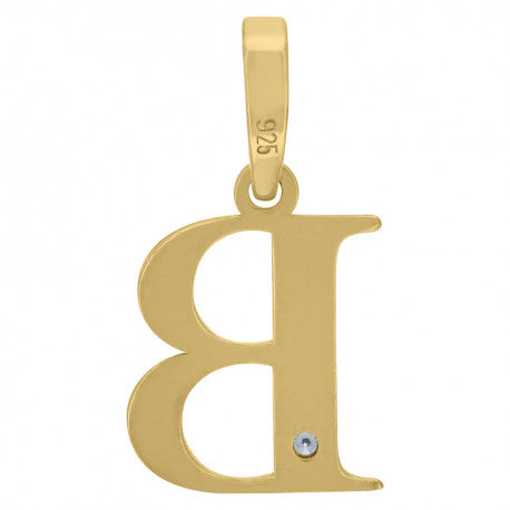 925 Sterling Silver Initial "B" Letter Pendant