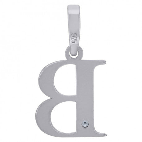 925 Sterling Silver Initial "B" Letter Pendant