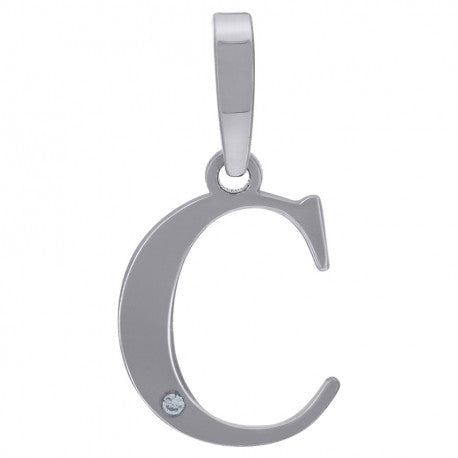 925 Sterling Silver Initial "C" Letter Pendant