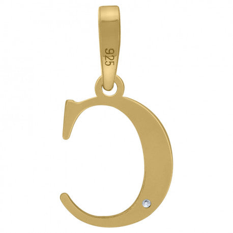 925 Sterling Silver Initial "C" Letter Pendant