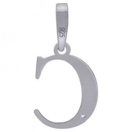 925 Sterling Silver Initial "C" Letter Pendant