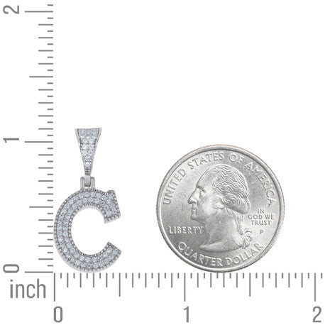 925 Sterling Silver Initial "C" Moissanite