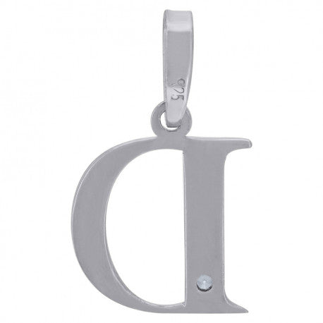 925 Sterling Silver Initial "D" Letter Pendant