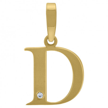 925 Sterling Silver Initial "D" Letter Pendant