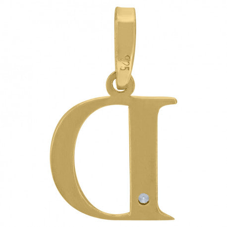 925 Sterling Silver Initial "D" Letter Pendant