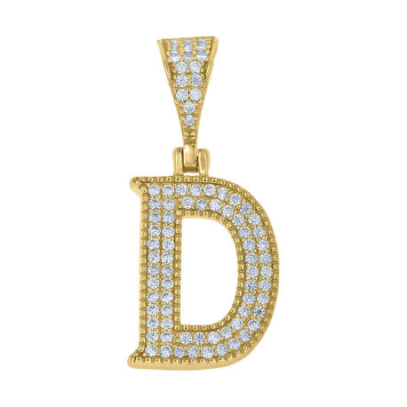 925 Sterling Silver Initial "D" Moissanite