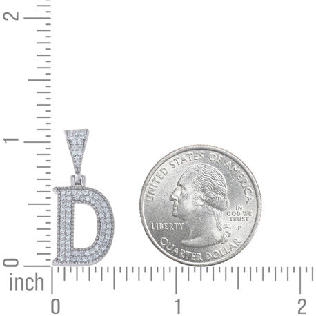 925 Sterling Silver Initial "D" Moissanite