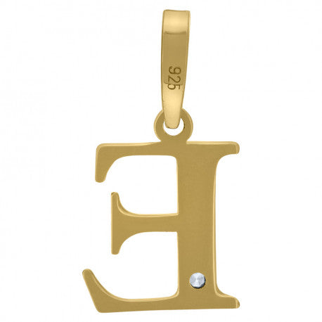 925 Sterling Silver Initial "E" Letter Pendant