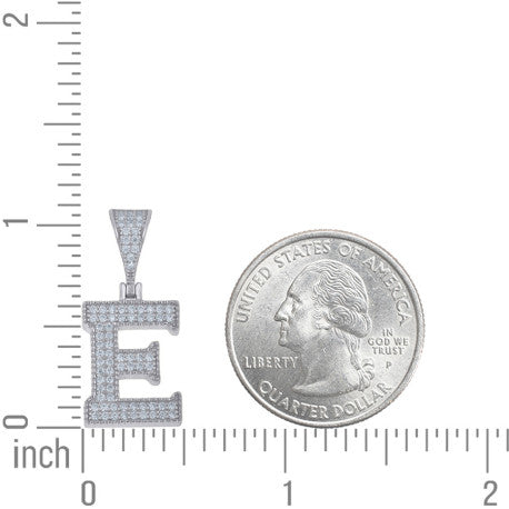 925 Sterling Silver Initial "E" Moissanite