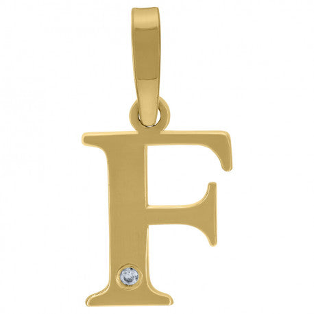925 Sterling Silver Initial "F" Letter Pendant