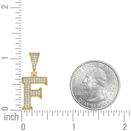 925 Sterling Silver Initial "F" Moissanite