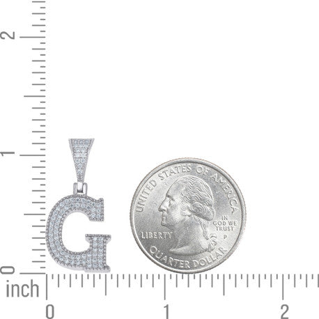 925 Sterling Silver Initial "G" Moissanite
