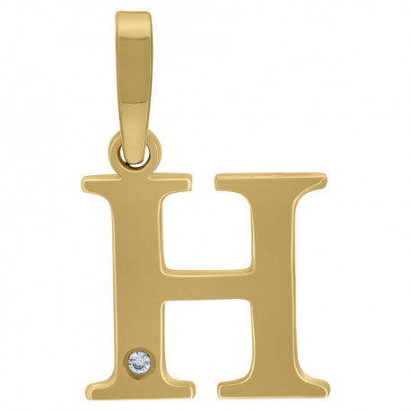925 Sterling Silver Initial "H" Letter Pendant