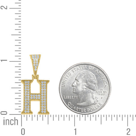 925 Sterling Silver Initial "H" Moissanite