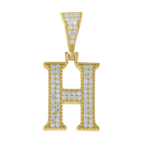 925 Sterling Silver Initial "H" Moissanite