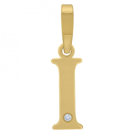 925 Sterling Silver Initial "I" Letter Pendant