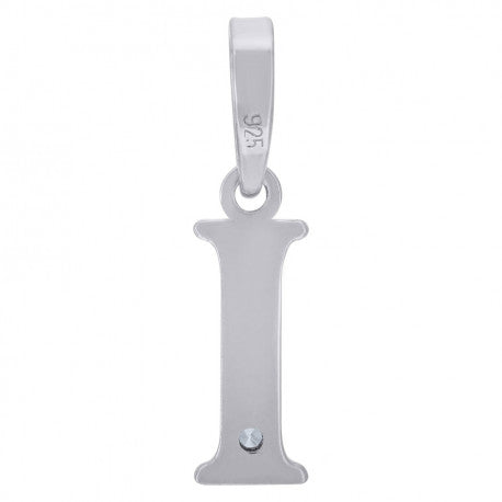925 Sterling Silver Initial "I" Letter Pendant