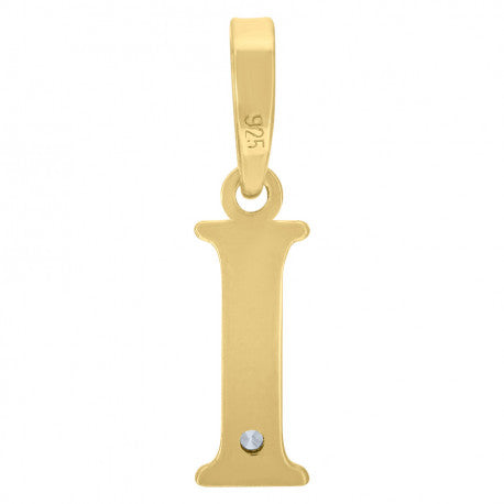 925 Sterling Silver Initial "I" Letter Pendant
