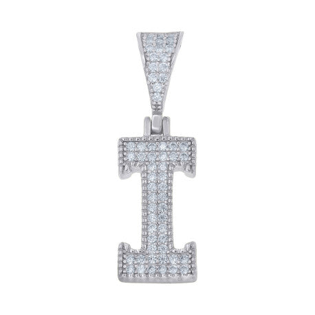 925 Sterling Silver Initial "I" Moissanite