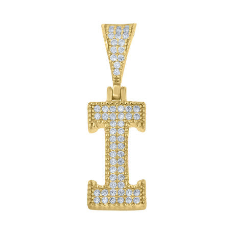 925 Sterling Silver Initial "I" Moissanite