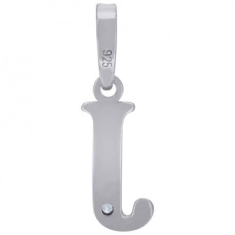 925 Sterling Silver Initial "J" Letter Pendant