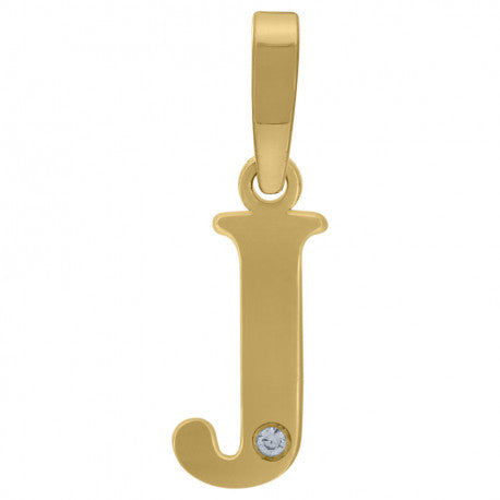 925 Sterling Silver Initial "J" Letter Pendant