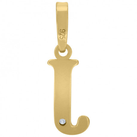 925 Sterling Silver Initial "J" Letter Pendant