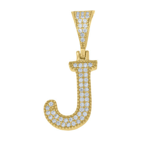 925 Sterling Silver Initial "J" Moissanite
