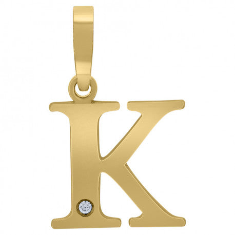 925 Sterling Silver Initial "K" Letter Pendant