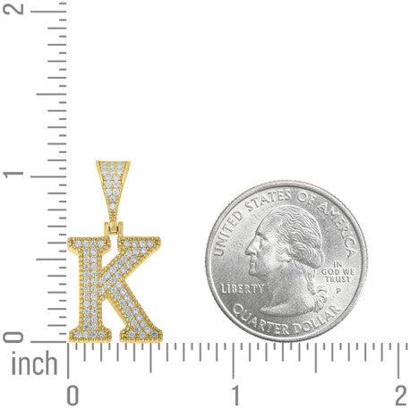 925 Sterling Silver Initial "K" Moissanite