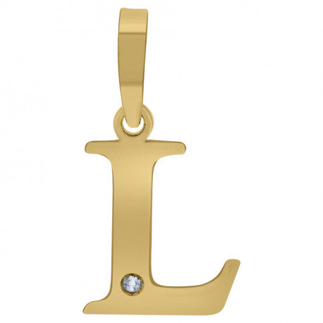 925 Sterling Silver Initial "L" Letter Pendant