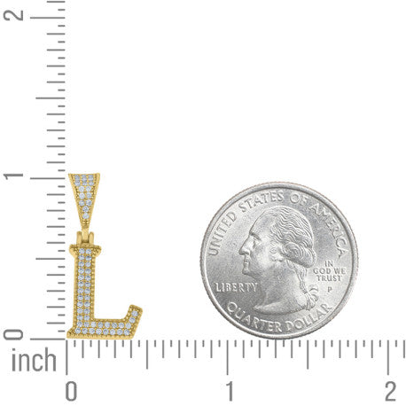 925 Sterling Silver Initial "L" Moissanite