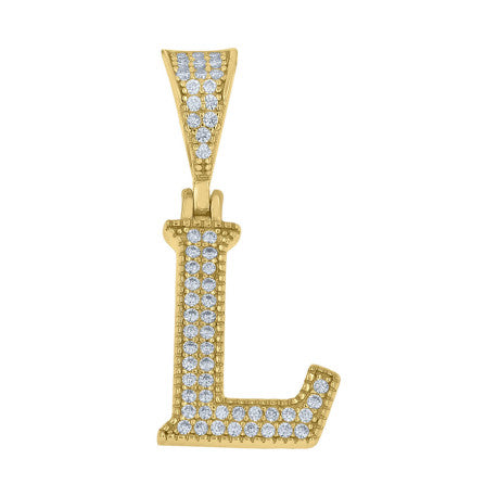 925 Sterling Silver Initial "L" Moissanite