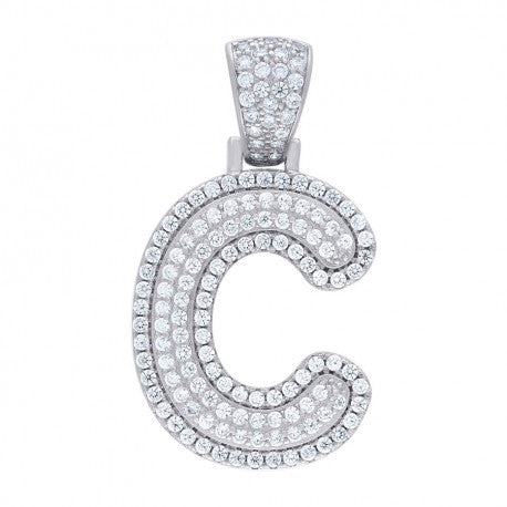 925 Sterling Silver Initial Letter "C" Pendant