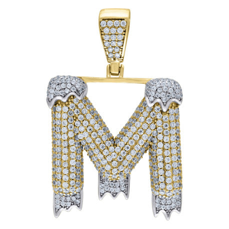 925 Sterling Silver Initial Letter "M" Pendant
