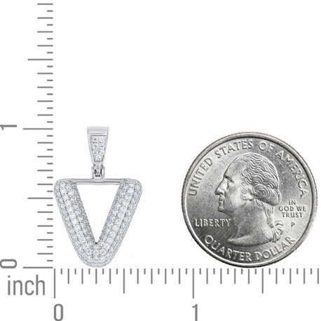 925 Sterling Silver Initial Letter Moissanite Pendant