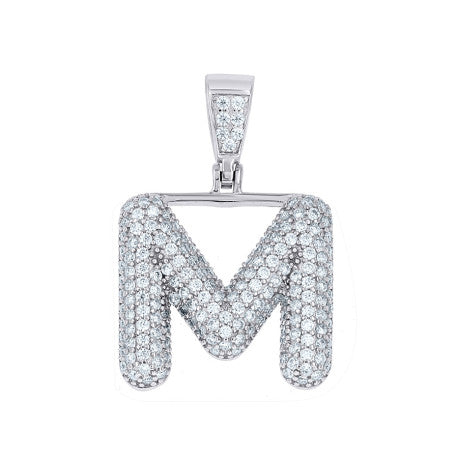 925 Sterling Silver Initial Letter Moissanite Pendant