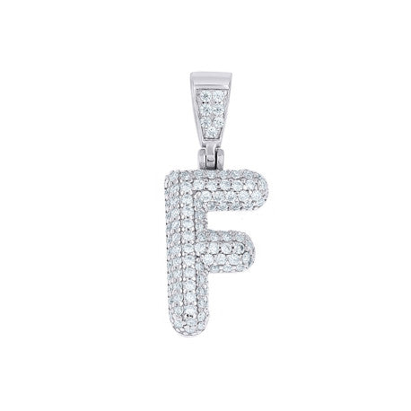 925 Sterling Silver Initial Letter Moissanite Pendant